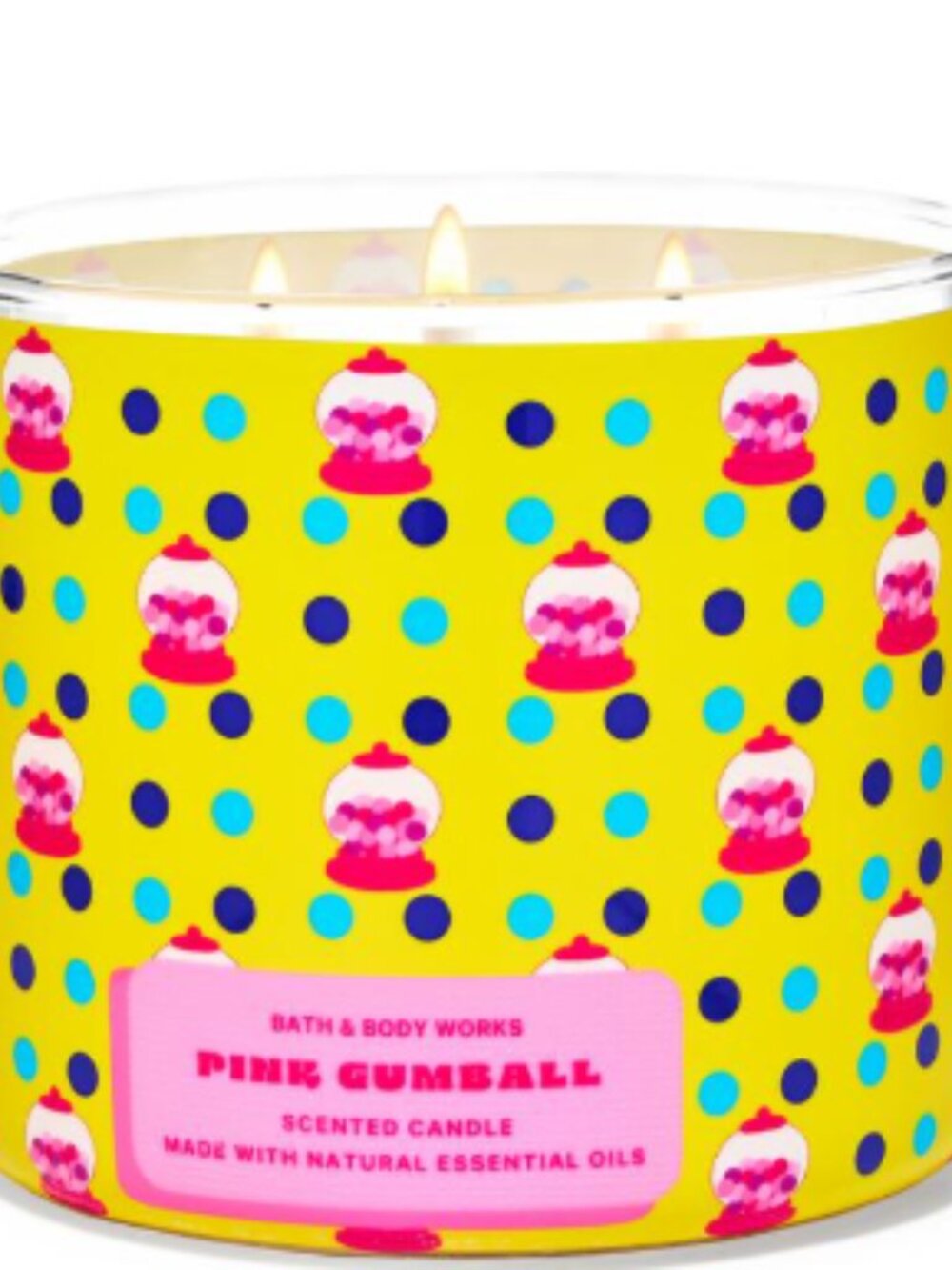 NEW Bath & Body Works “Pink Gumball” 3 wick candle